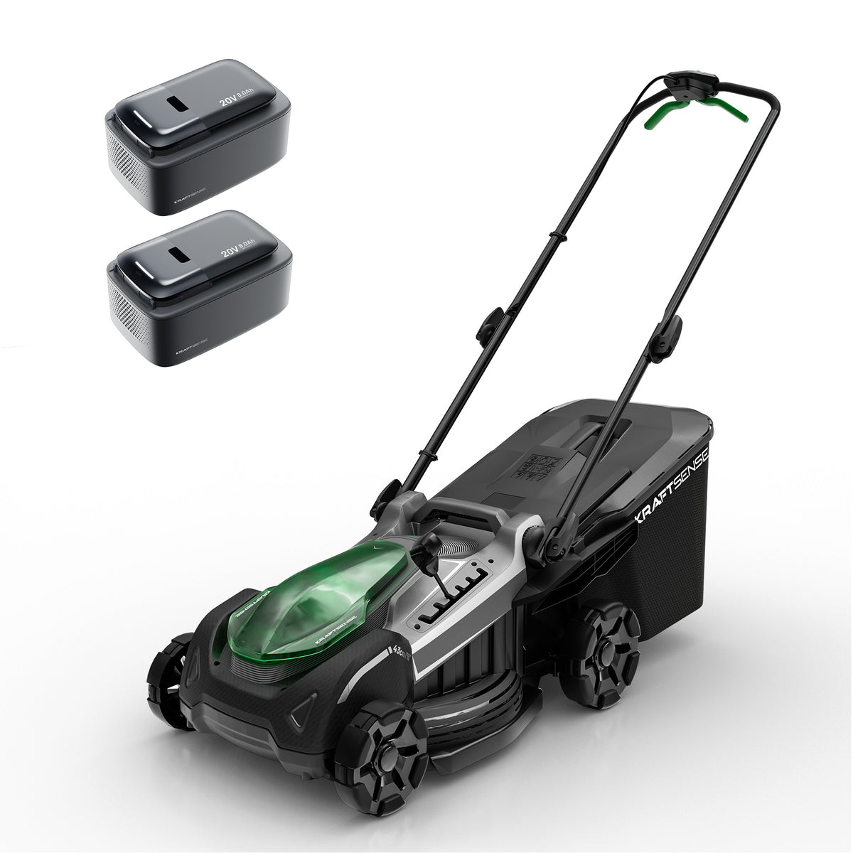 Kraftsense U20X Slim 40V bürstenloser Akku-Rasenmäher 43 cm – mit langem Lauf, 2×8,0Ah Akkus inklusive