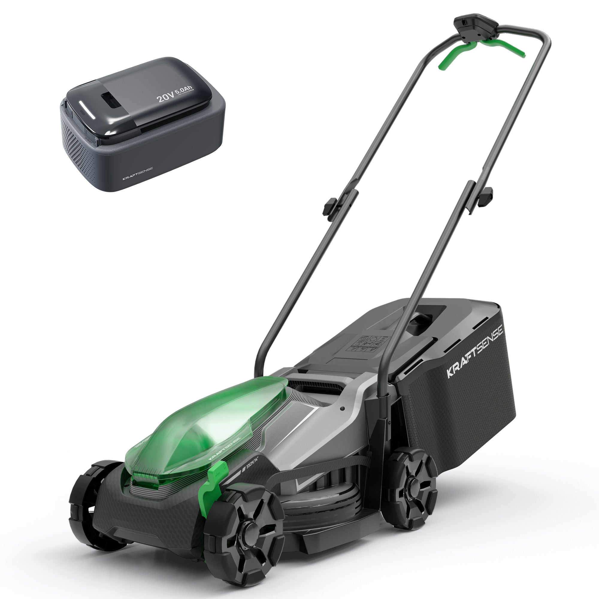 Kraftsense U20X Slim 20V Akku-Rasenmäher bürstenlos 33 cm inkl. 1×5,0Ah Akku