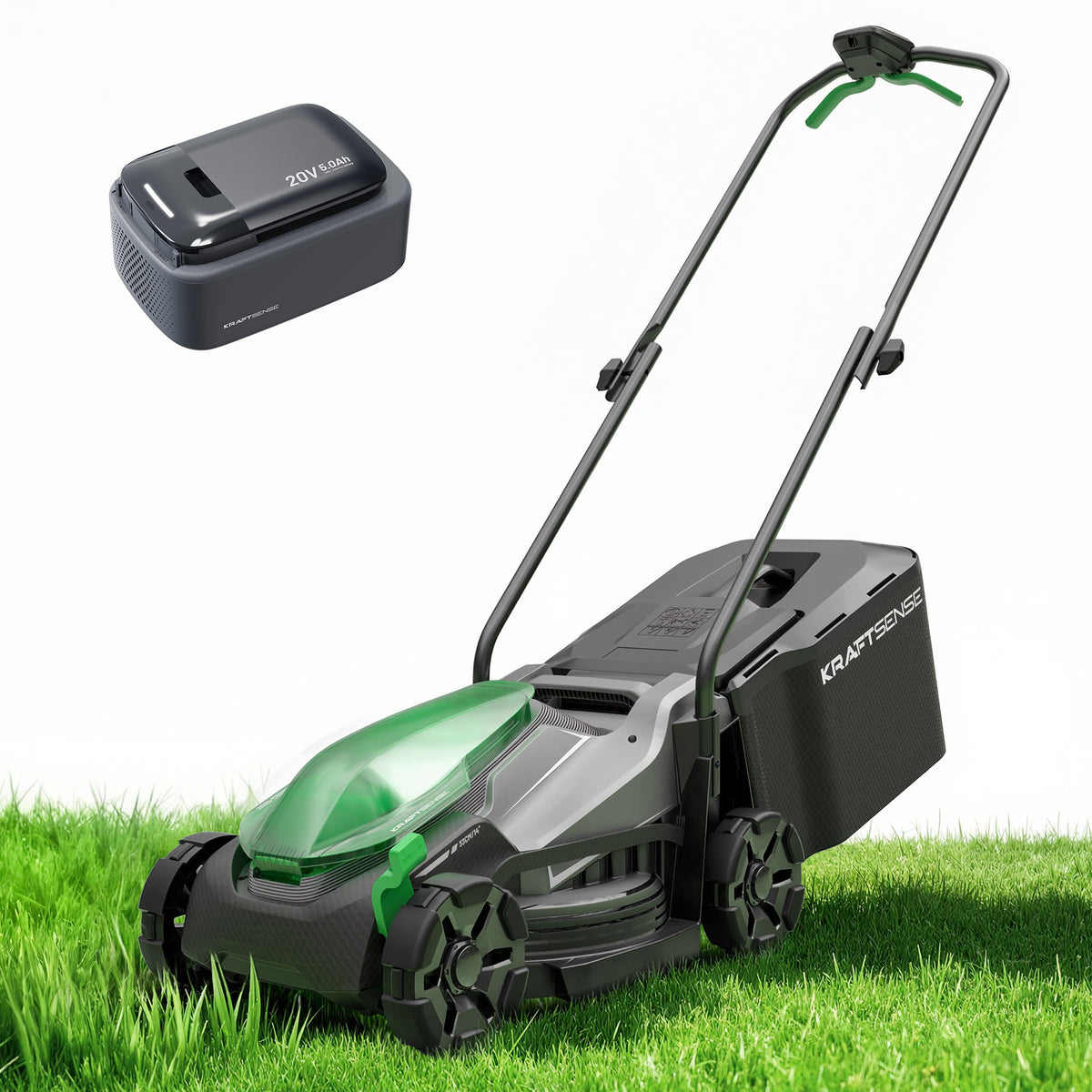 Kraftsense U20X Slim 20V Akku-Rasenmäher bürstenlos 33 cm inkl. 1×5,0Ah Akku