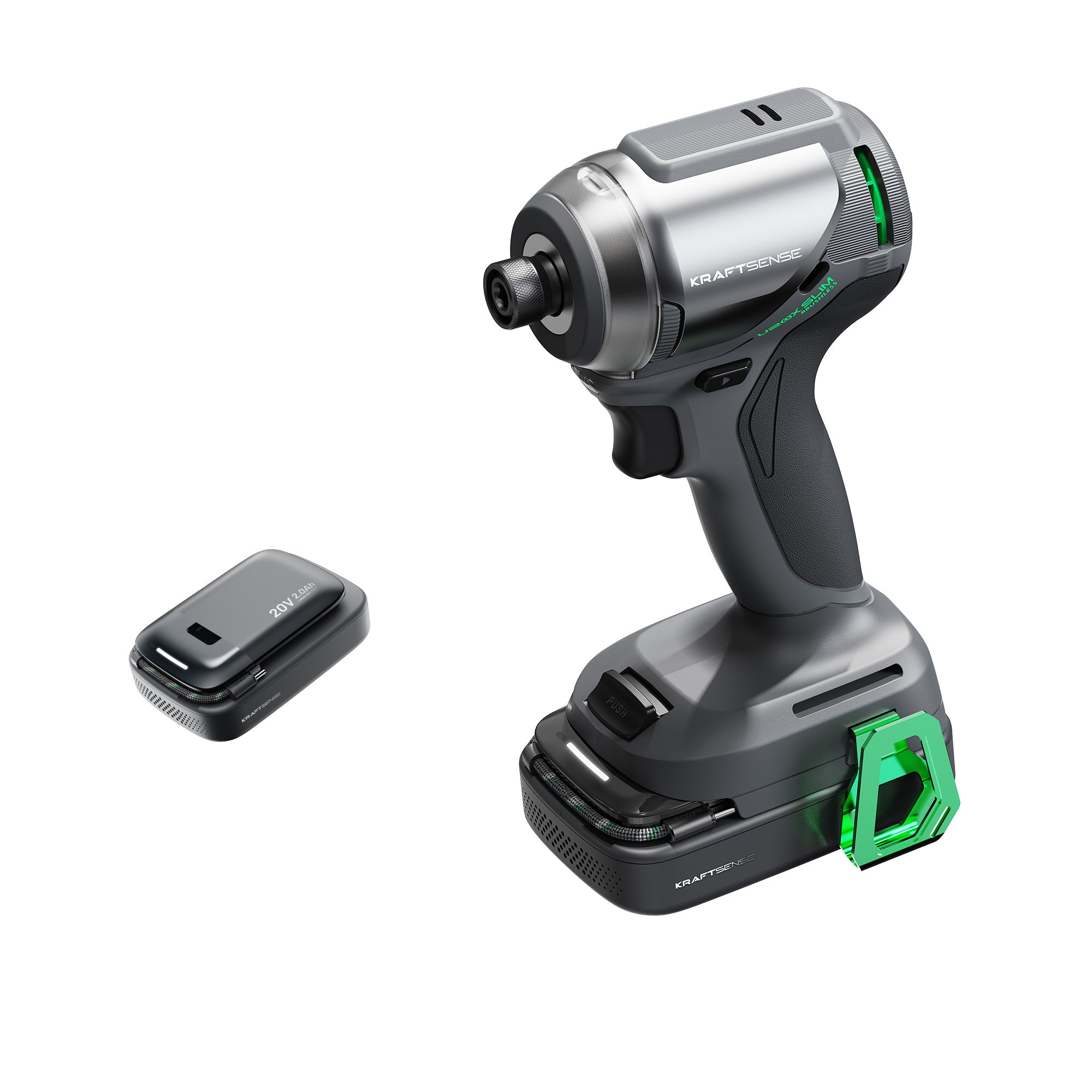 Bald erhältlich | Kraftsense U20X Slim 20V Bürstenloser Schlagschrauber mit 2,0Ah Akku
