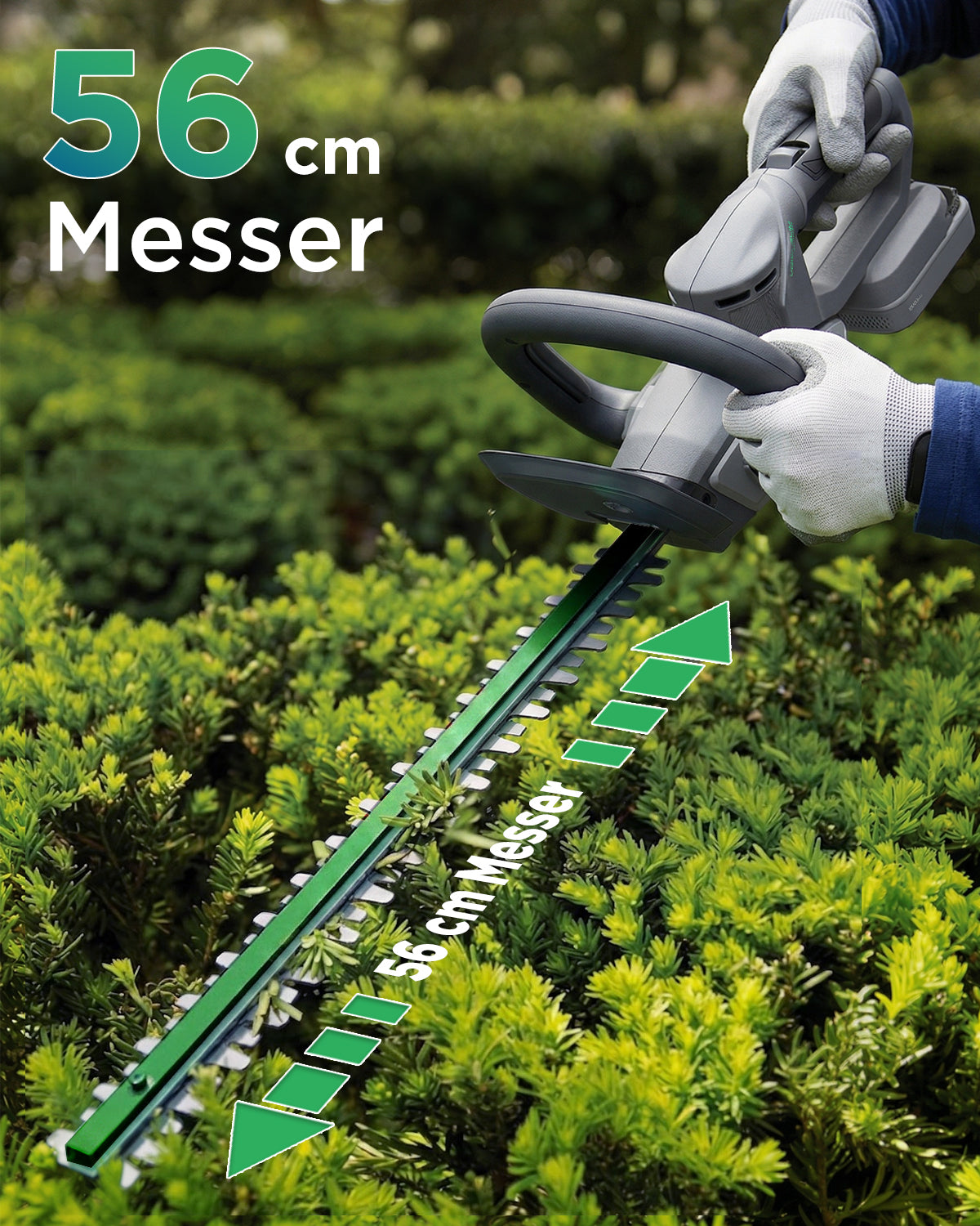 KraftSense U20X Slim 20V bürstenlose Akku-Heckenschere mit 2,0 Ah Akku