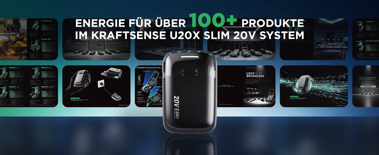 Kraftsense U20X  Slim 20V 2.0Ah Akku & Powerbank 2-in-1