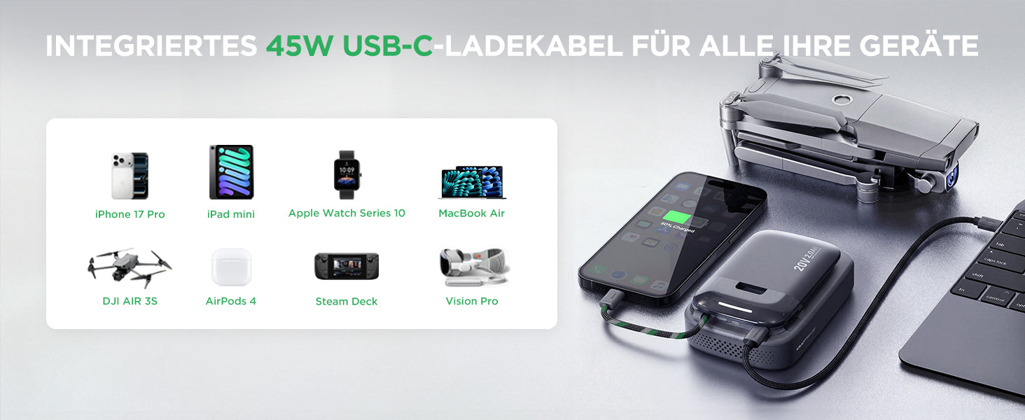 Kraftsense U20X  Slim 20V 2.0Ah Akku & Powerbank 2-in-1