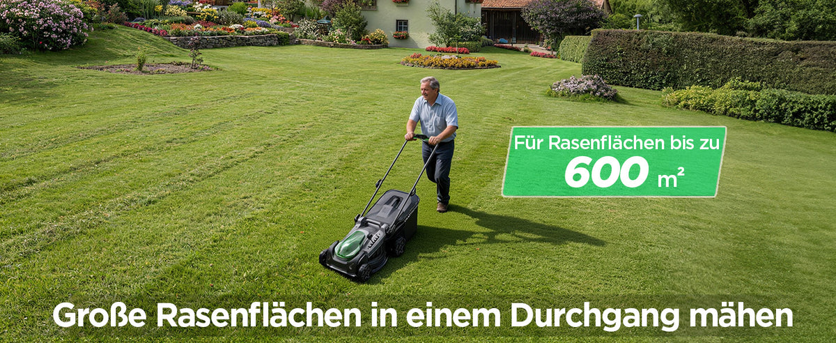 Kraftsense U20X  Slim 40V bürstenloser Self-Propelled Akku-Rasenmäher 43 cm inkl. 2×5,0Ah Akkus
