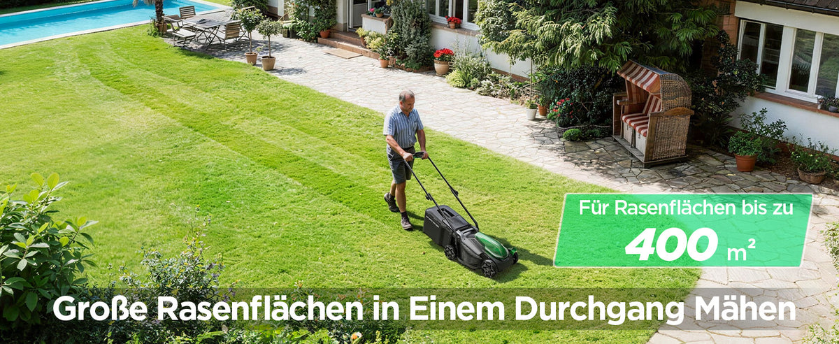 Kraftsense U20X Slim 20V bürstenloser Akku-Rasenmäher 33 cm – mit langem Lauf 8,0Ah Akku