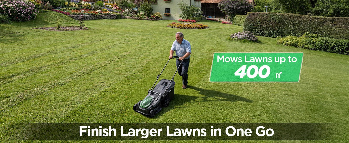 Kraftsense U20X  Slim 40V bürstenloser Akku-Rasenmäher 43 cm – mit langem Lauf, 2×8,0Ah Akkus inklusive