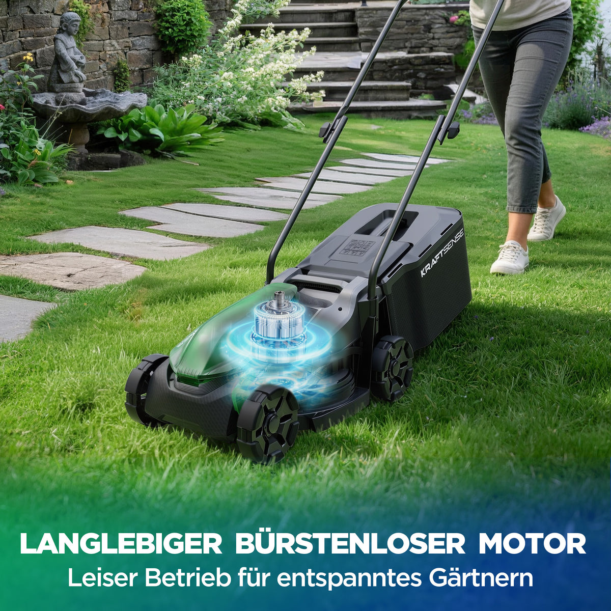Kraftsense U20X  Slim 20V Akku-Rasenmäher bürstenlos 33 cm inkl. 1×5,0Ah Akku