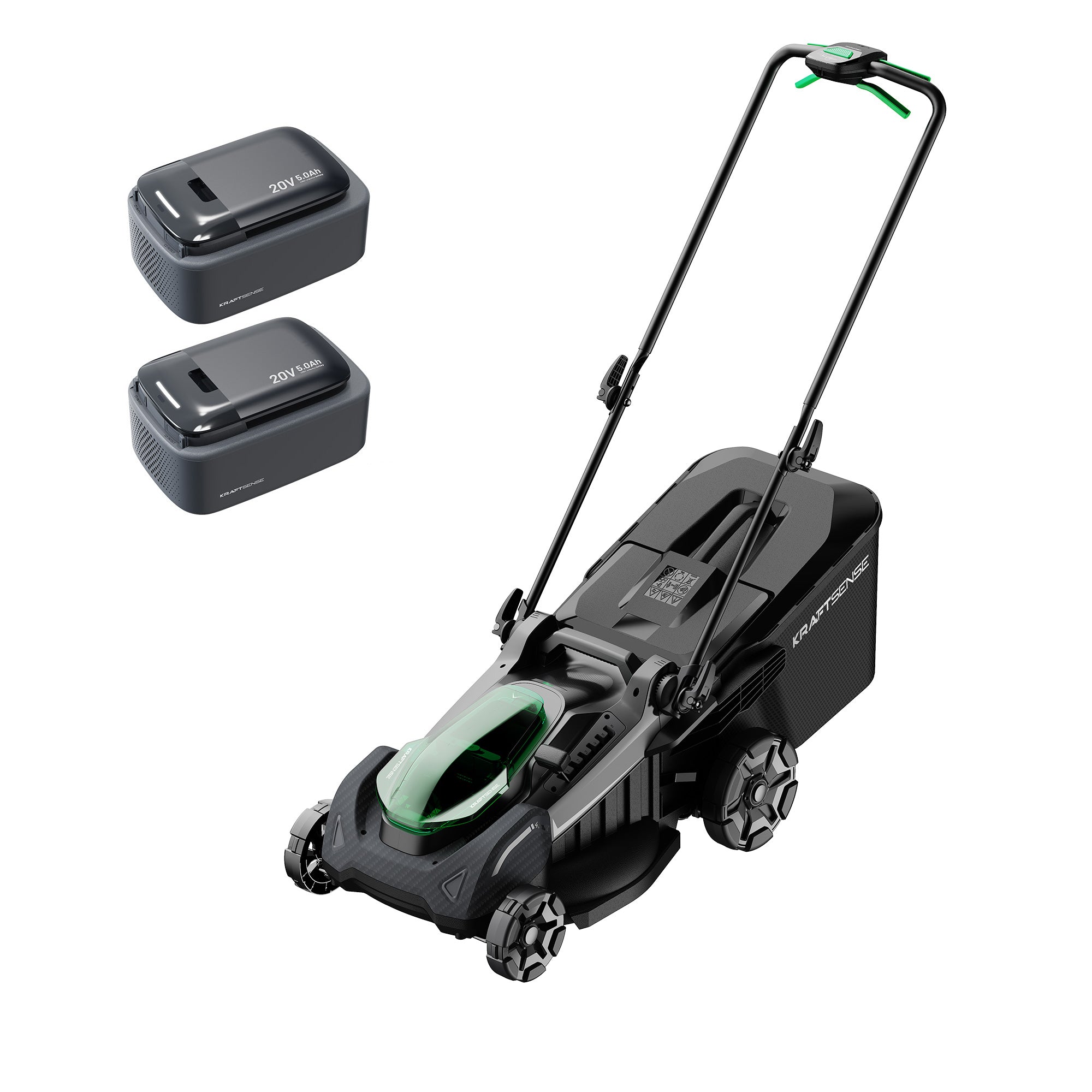 Kraftsense U20X  Slim 40V bürstenloser Self-Propelled Akku-Rasenmäher 43 cm inkl. 2×5,0Ah Akkus