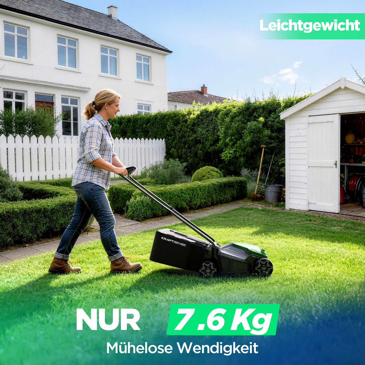 Kraftsense U20X  Slim 40V Akku-Rasenmäher bürstenlos 33 cm inkl. 2 × 5,0Ah Akkus