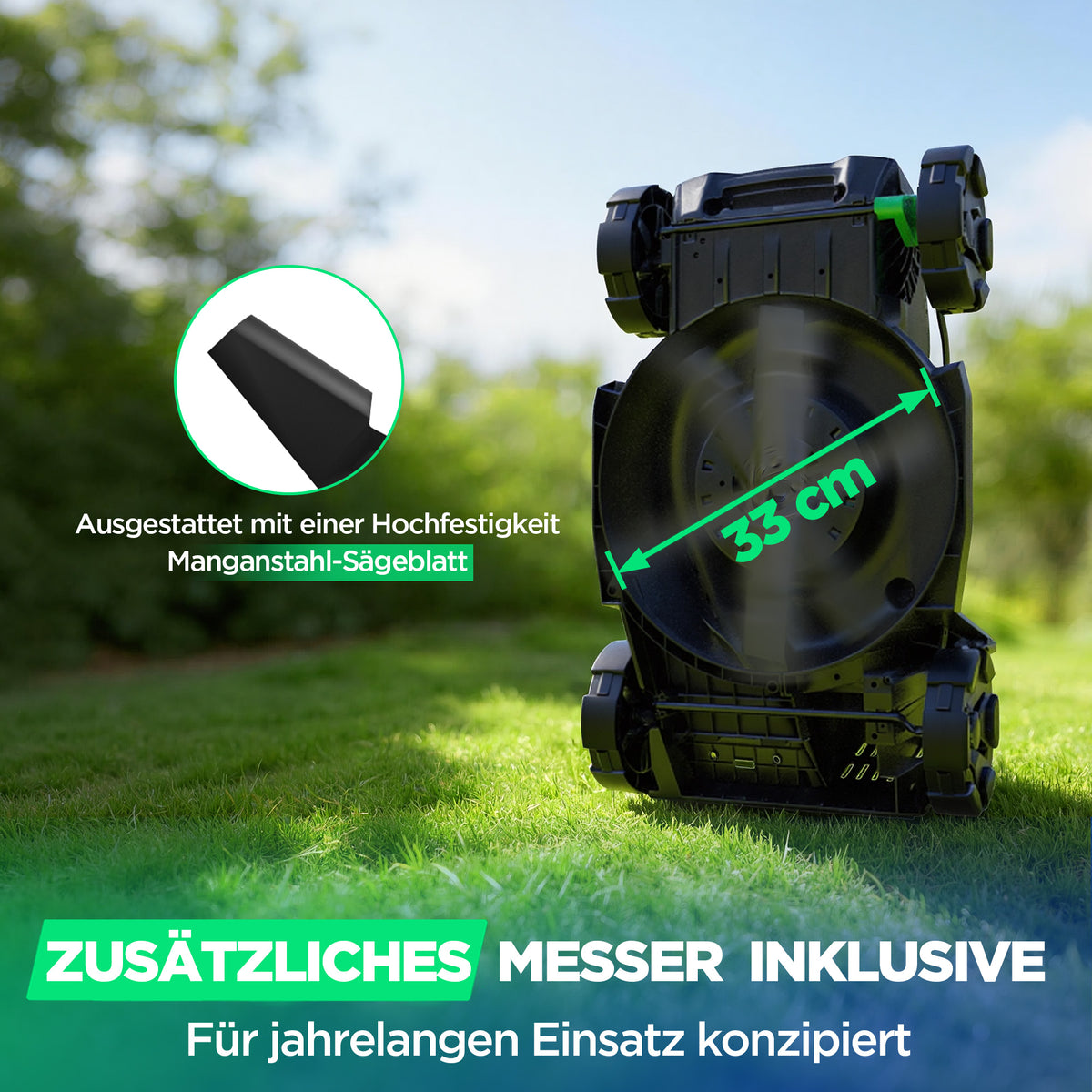Kraftsense U20X  Slim 40V Akku-Rasenmäher bürstenlos 33 cm inkl. 2 × 5,0Ah Akkus