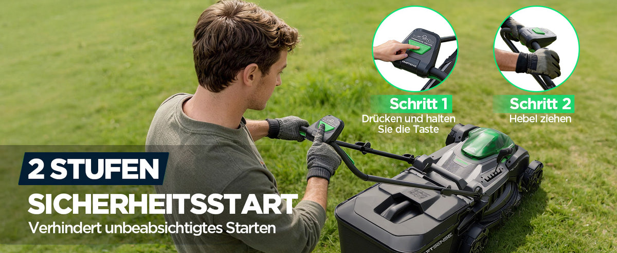 Kraftsense U20X  Slim 40V bürstenloser Self-Propelled Akku-Rasenmäher 43 cm inkl. 2×5,0Ah Akkus