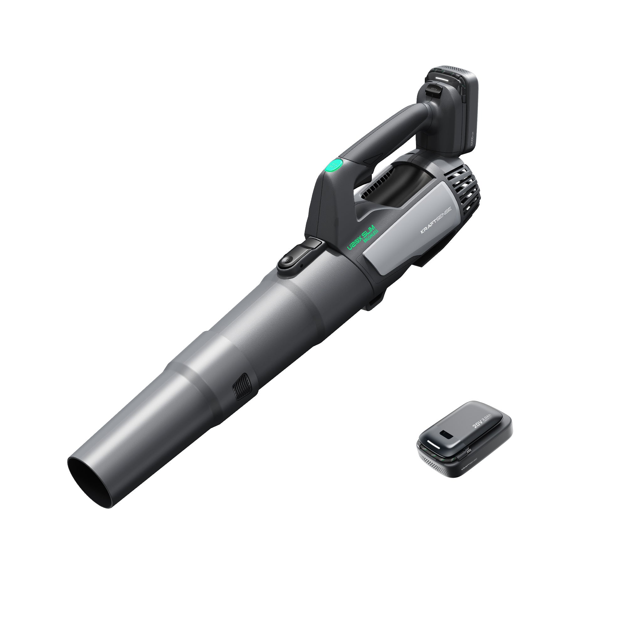 Bald erhältlich | Kraftsense U20X  Slim 20V Akku Bürstenloser Laubbläser mit 2.0Ah Akku