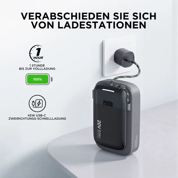 zeitlich begrenztes Angebot|Kraftsense U20X  Slim 20V 2.0Ah Akku & Powerbank 2-in-1